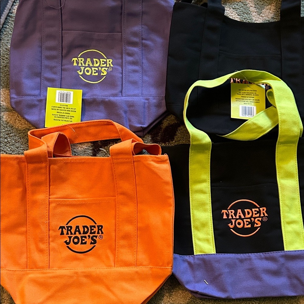 Colorful Reusable Tote Bag Trio